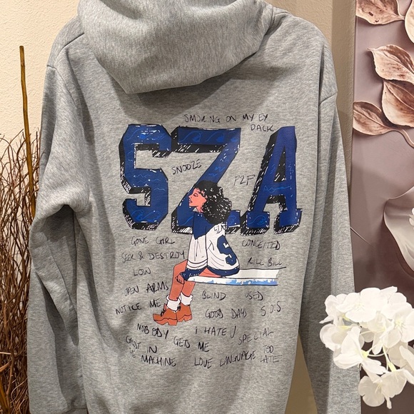 SZA Dresses & Skirts - Gray Graphic Hoodie Skirt with SZA Sports Print